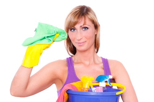 Carpet cleaner preparing equipment safely for a cleaning job